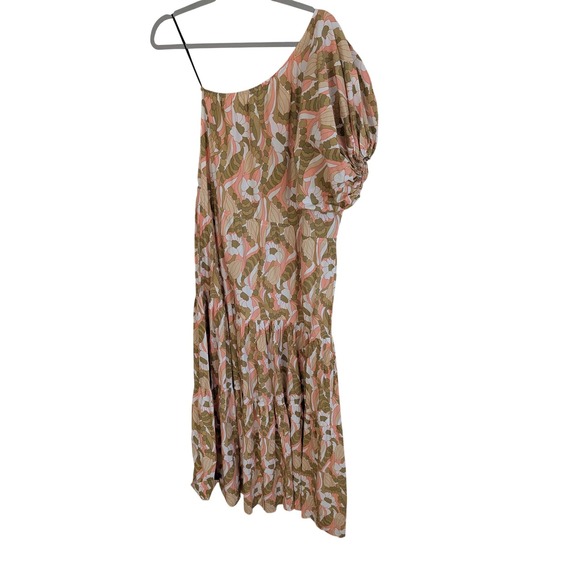 SWF one shoulder puff sleeve floral maxi dress size M resort chic - Picture 4 of 6